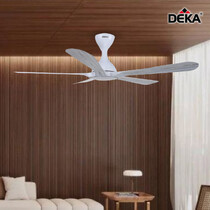 DEKA 56" 5 BLADES DC MOTOR CEILING FAN - SWAN WHITE WOOD (HELI56-SW)