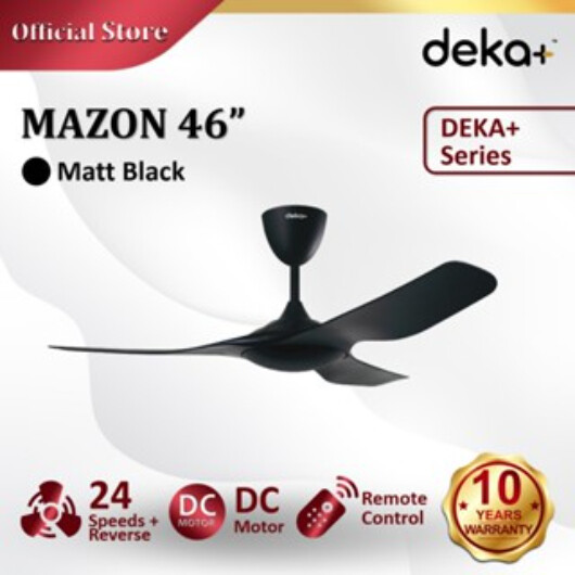 DEKA 46" 3 BLADES DC MOTOR CEILING FAN - WALNUT (MAZON-46-WN)