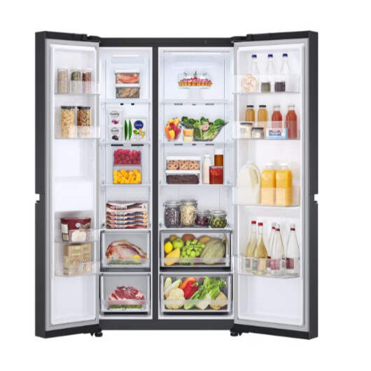 LG SIDE BY SIDE 694L INVERTER FRIDGE - MATTE BLACK (GC-B257SQVL)