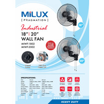 MILUX 18" INDUSTRIAL WALL FAN (MIWF-1802)