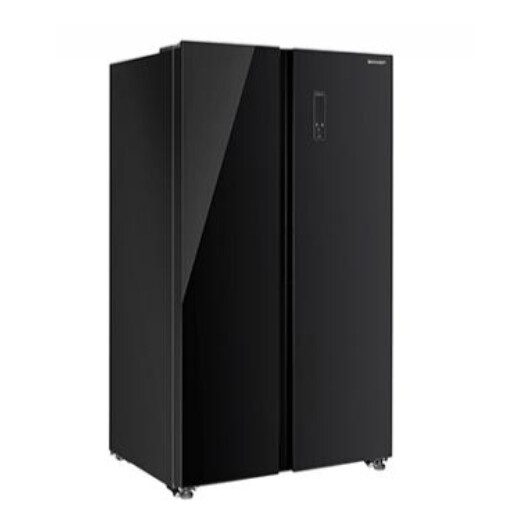 SHARP SIDE BY SIDE 620L INVERTER FRIDGE -BLACK GLASS (SJX6322GK)