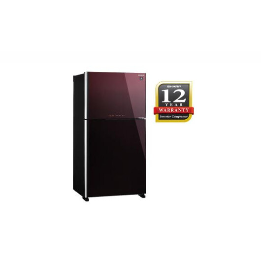 SHARP 2 DOORS 610L INVERTER FRIDGE -MAROON GLASS (SJP682MFGM)