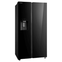 TOSHIBA SIDE BY SIDE 640L INVERTER FRIDGE-BLACK GLASS (GR-RS755WIA-PGY(22))