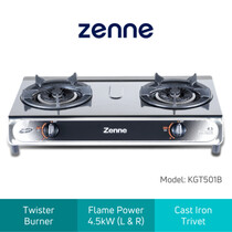 ZENNE 2 BURNERS GAS COOKER WITH SAFETY DEVICE